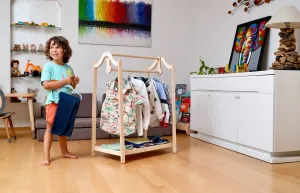 🧸 Montessori Wooden Kids Clothing Rack