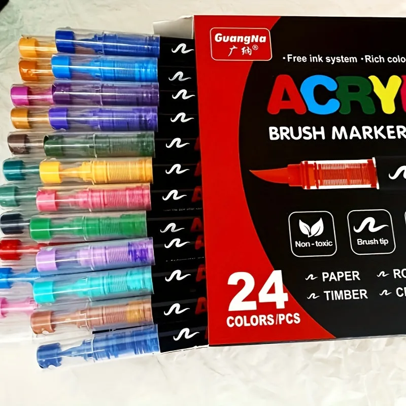 24 Pieces Nail Polish Pens – Quick-Dry Colorful Nail Polish Set