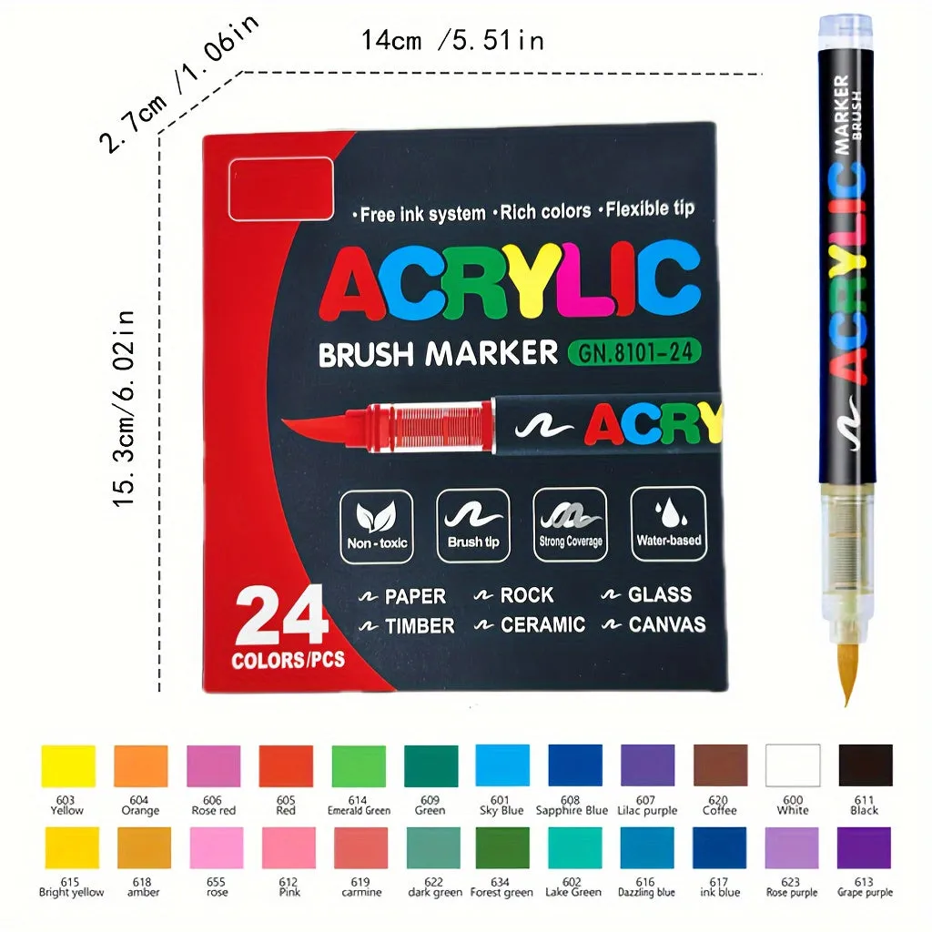 24 Pieces Nail Polish Pens – Quick-Dry Colorful Nail Polish Set