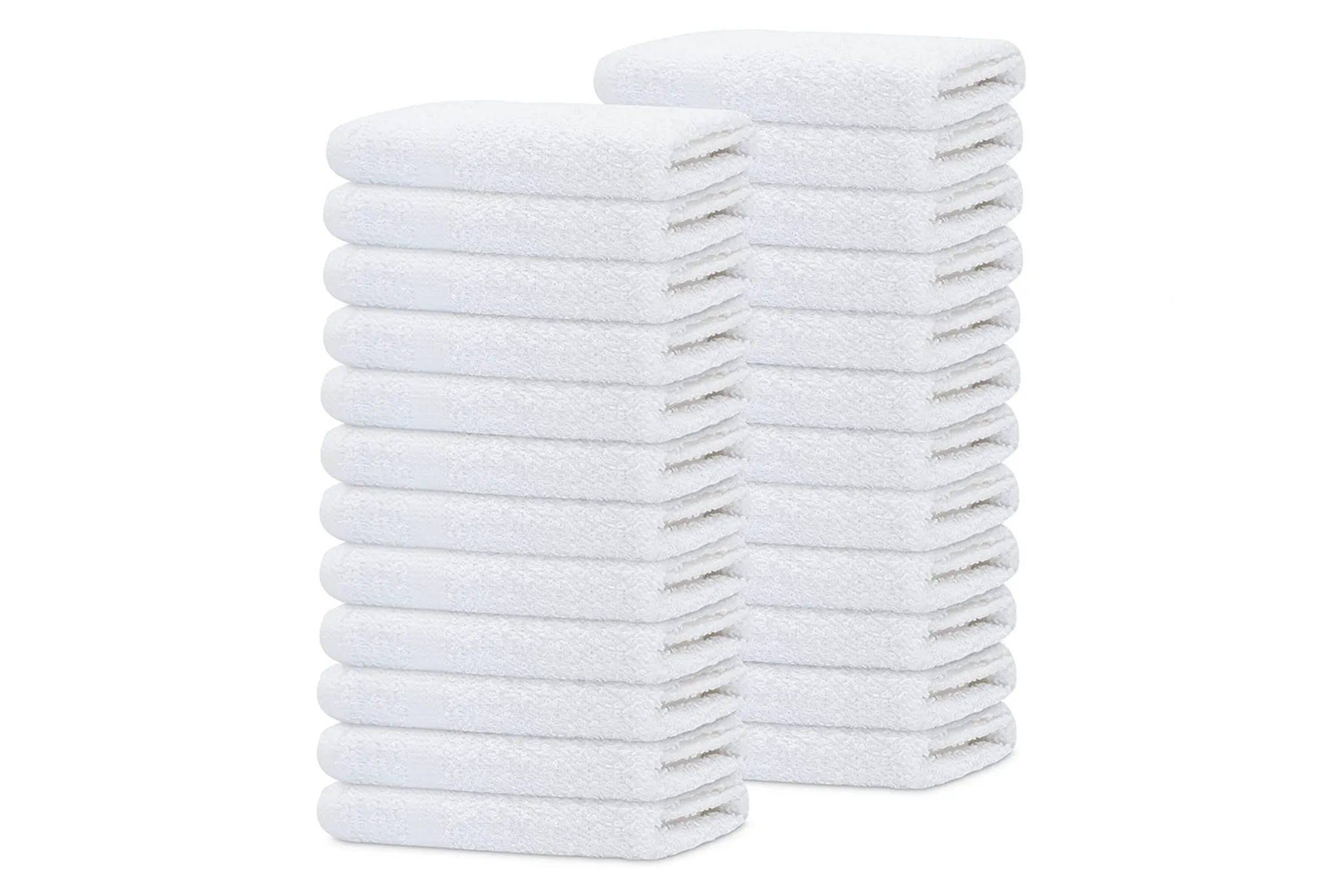 480 Bulk Pack 40 Dozen Economy Cotton Blend Washcloths (White,12x12 Inches) - Easy Care, Light Weight, Soft Absorbent, Quick Dry