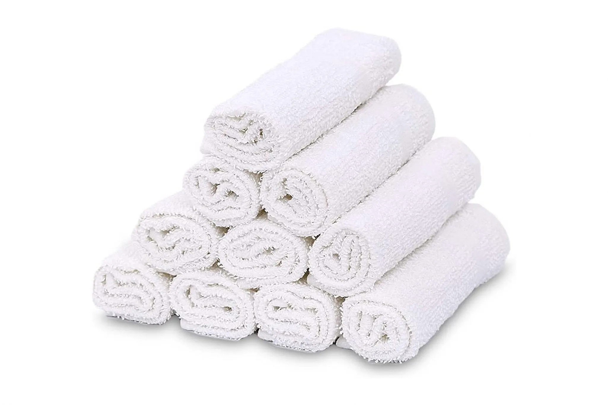 480 Bulk Pack 40 Dozen Economy Cotton Blend Washcloths (White,12x12 Inches) - Easy Care, Light Weight, Soft Absorbent, Quick Dry