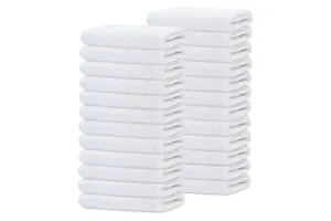 480 Bulk Pack 40 Dozen Economy Cotton Blend Washcloths (White,12x12 Inches) - Easy Care, Light Weight, Soft Absorbent, Quick Dry
