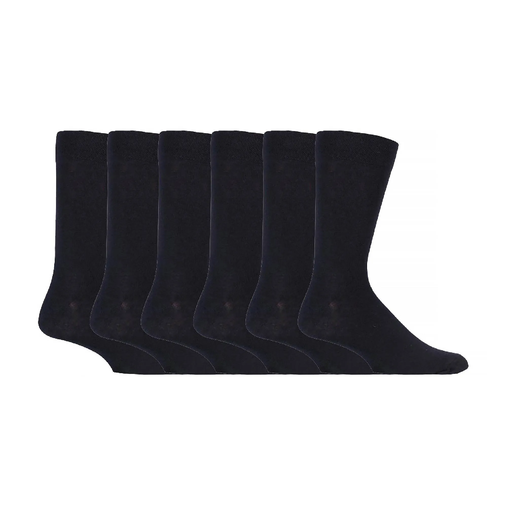 6 Pack Mens Plain Soft Cotton Everday Black Socks