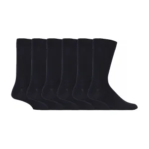 6 Pack Mens Plain Soft Cotton Everday Black Socks