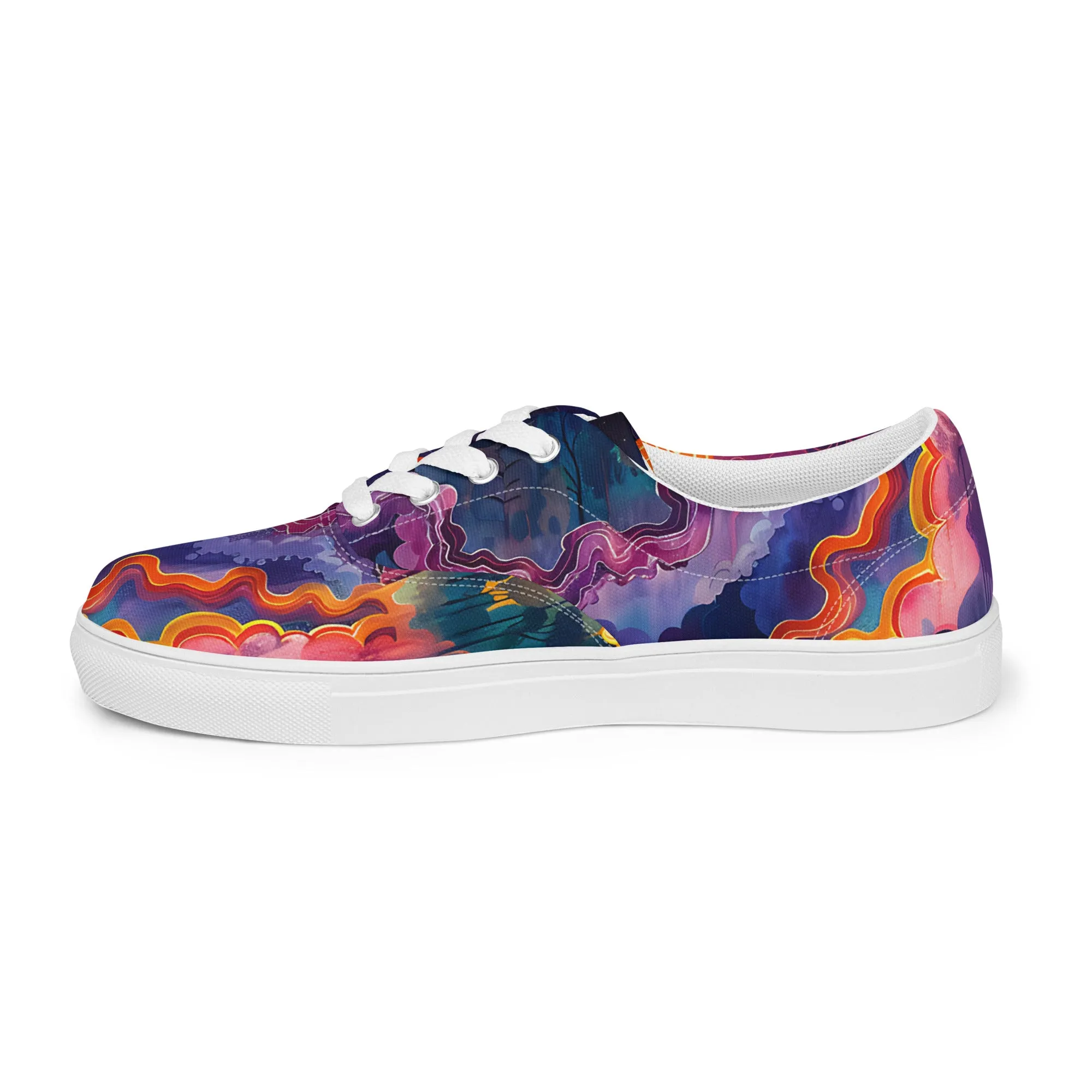 Abstract Clouds Women’s lace-up canvas shoes –  Free Delivery! Rock / Metal / Gothic / EDM / Clubwear - Alternative Apparel Only from Phase B Records.
