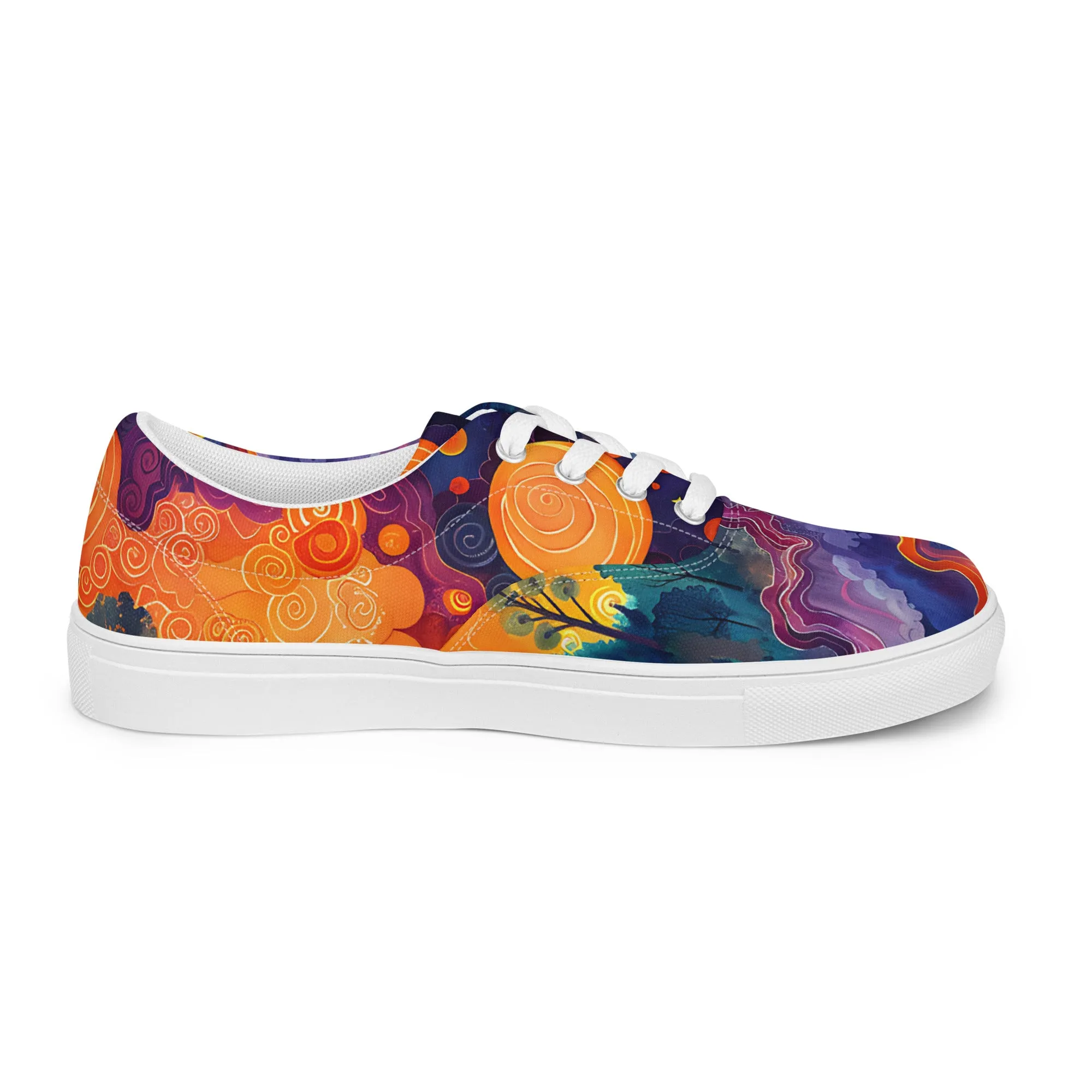 Abstract Clouds Women’s lace-up canvas shoes –  Free Delivery! Rock / Metal / Gothic / EDM / Clubwear - Alternative Apparel Only from Phase B Records.