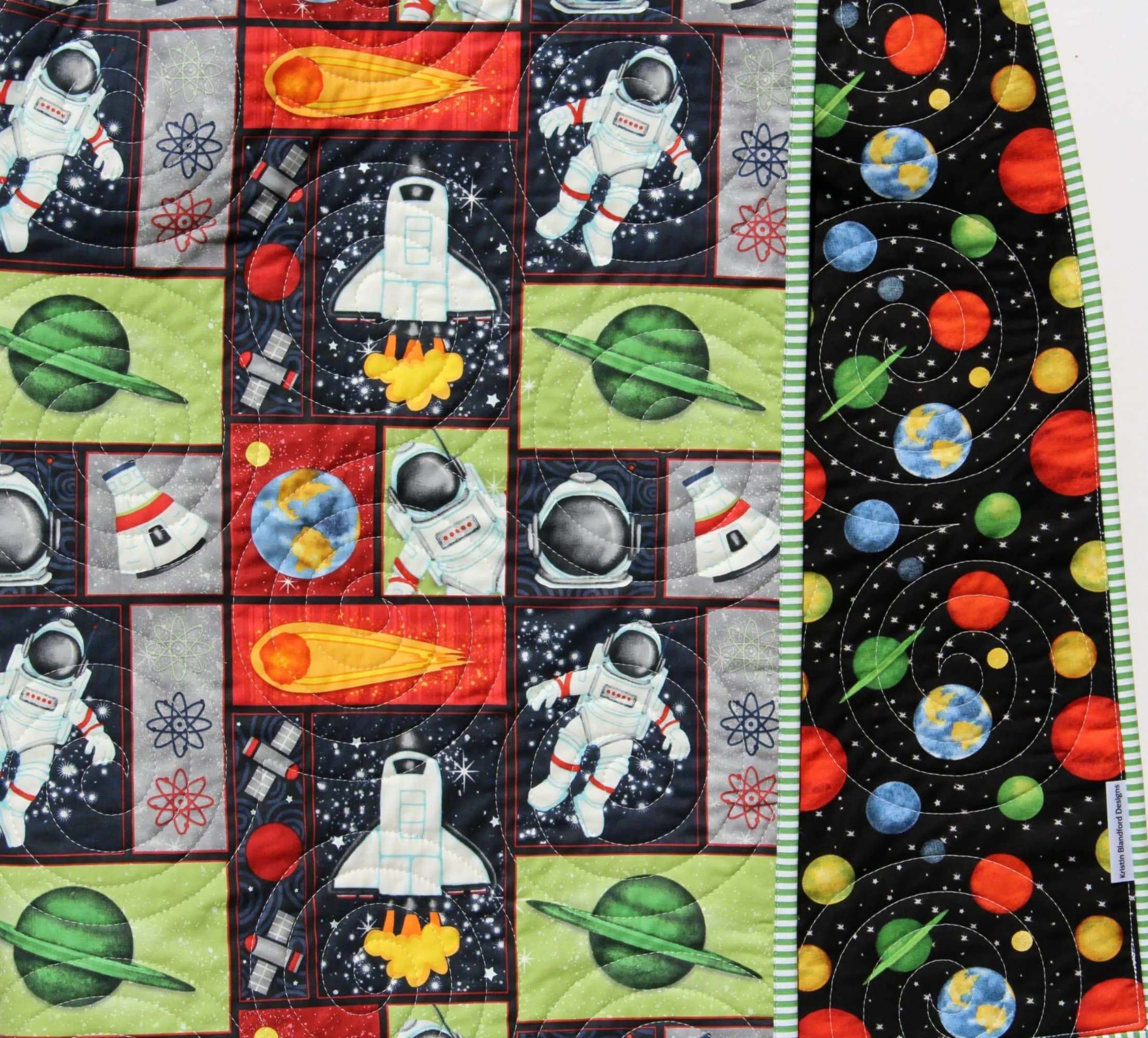 Astronaunt Quilt Kit Space Baby Blanket Panel Quick Easy Boy Baby Bedding Quilting Project DIY Sewing Rockets Sun Moon Science
