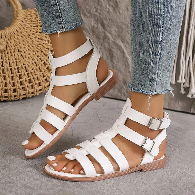 AVA | Elegant Ladies Sandals Brown White