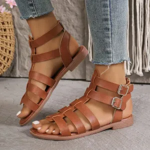 AVA | Elegant Ladies Sandals Brown White