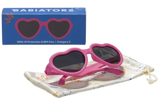 Babiator Non-Polarized Mirrored Heart Sunglasses - Paparazzi Pink