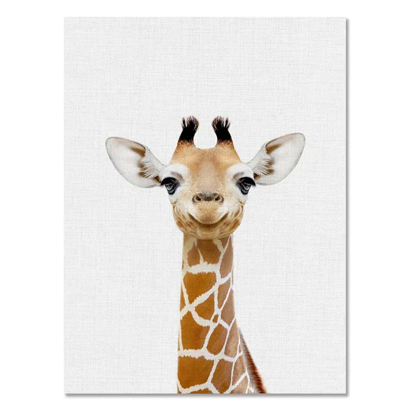 Baby Room Animal Wall Canvas Painting Elephant Giraffe Bear Wall Art Prints Picture Nordic Art Poster for Kid Room Nursery Decor