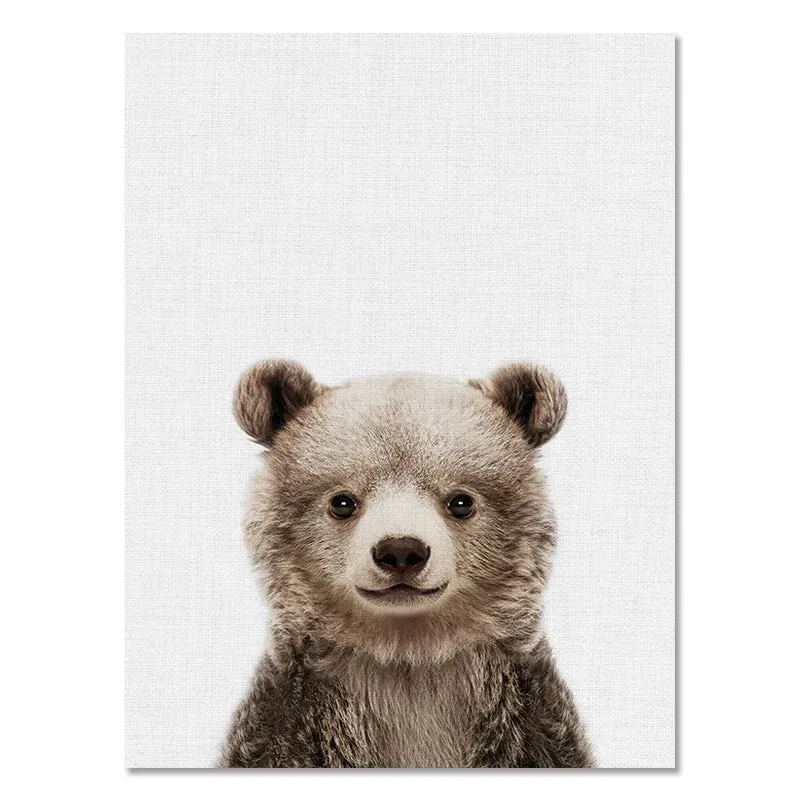 Baby Room Animal Wall Canvas Painting Elephant Giraffe Bear Wall Art Prints Picture Nordic Art Poster for Kid Room Nursery Decor