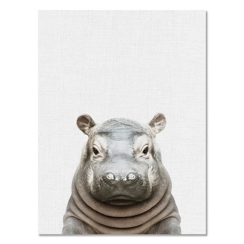 Baby Room Animal Wall Canvas Painting Elephant Giraffe Bear Wall Art Prints Picture Nordic Art Poster for Kid Room Nursery Decor