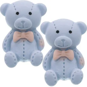 Blue Bow Tie Mini Teddy Bear Earrings