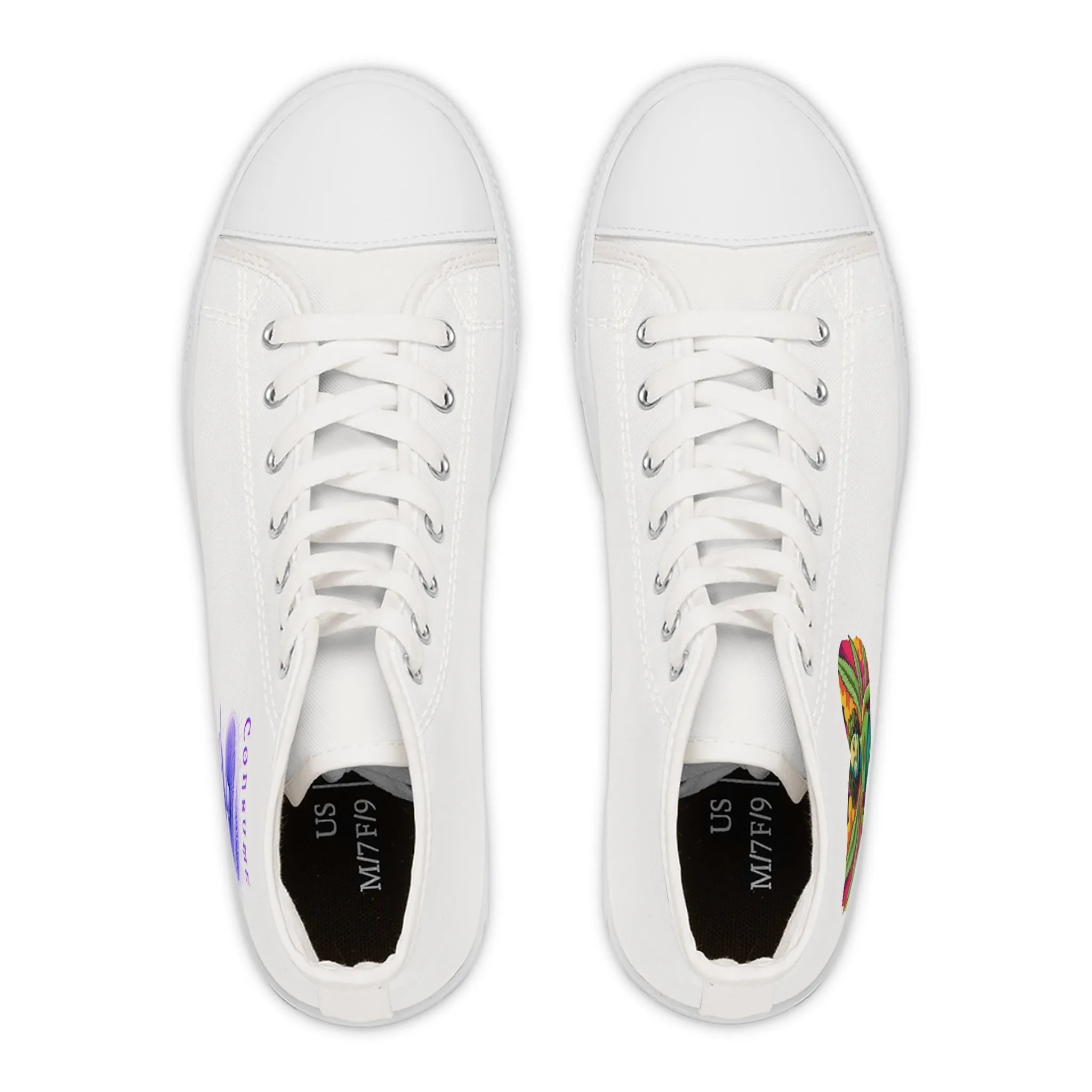 Bohemian Heart Women's High Top Sneakers - Colorful Canvas Casual Footwear