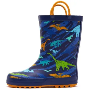 Boy&Girl Rain Boots Waterproof Navy Dinosaurs - K KomForme