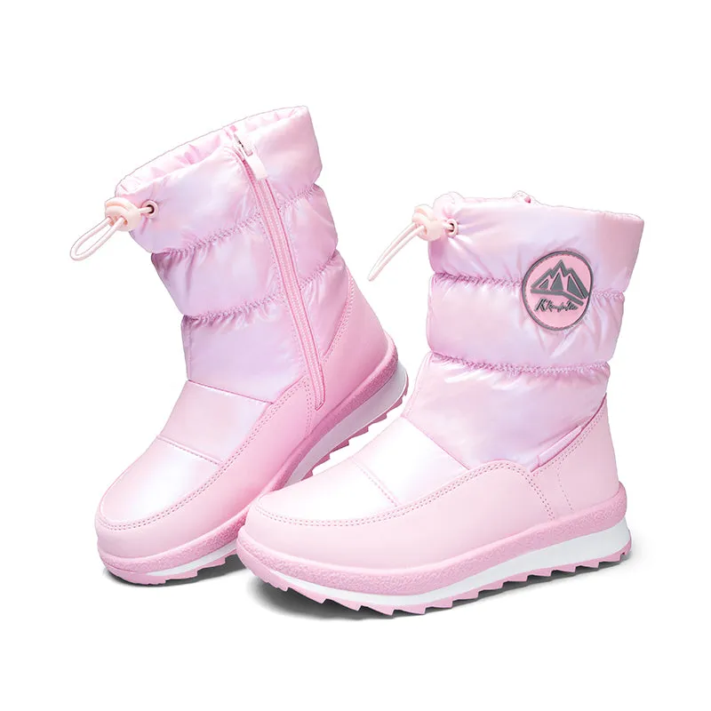 Boys and Girls Waterproof Snow Boots Winter Outdoor Boots with Fur Lining - K KomForme