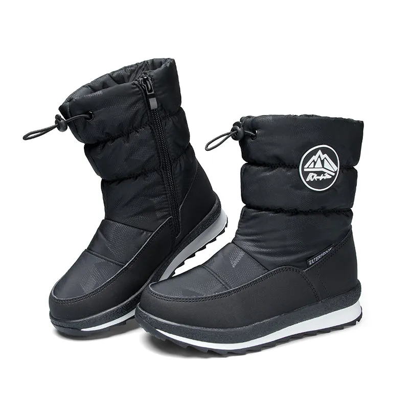 Boys and Girls Waterproof Snow Boots Winter Outdoor Boots with Fur Lining - K KomForme