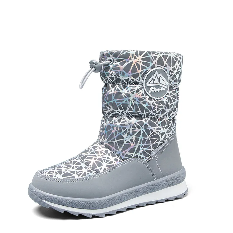Boys and Girls Waterproof Snow Boots Winter Outdoor Boots with Fur Lining - K KomForme