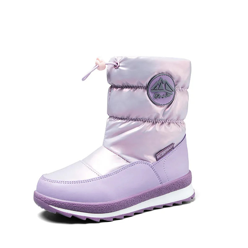 Boys and Girls Waterproof Snow Boots Winter Outdoor Boots with Fur Lining - K KomForme
