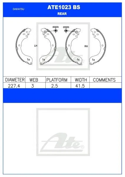Brake Shoes Daihatsu Gran Max 1.5 2009 Ate1023Bs Ate