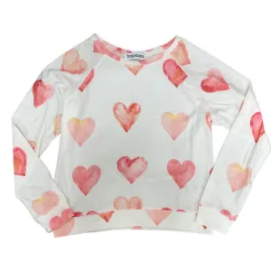 Brokedown Clothing Women's Watercolor Heart Sweatshirt