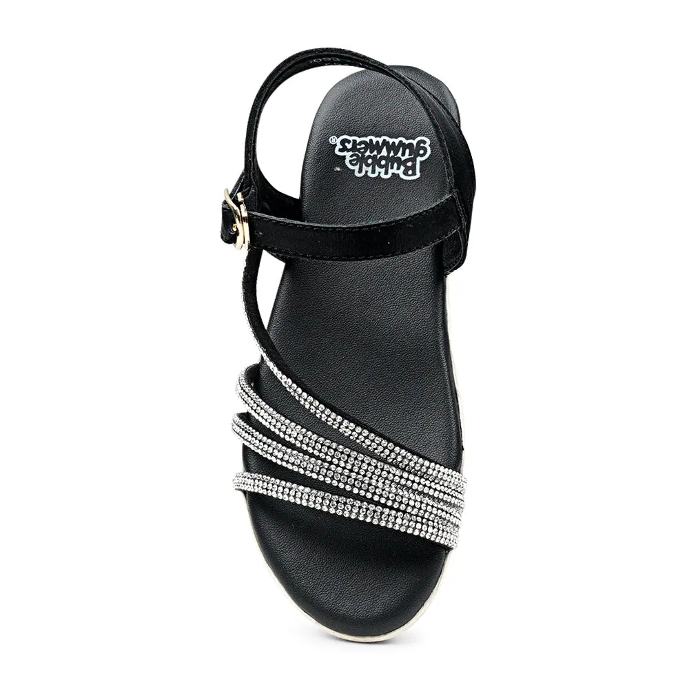 BubbleGummers SILVIA Shinny Belt Sandal for Little Girls