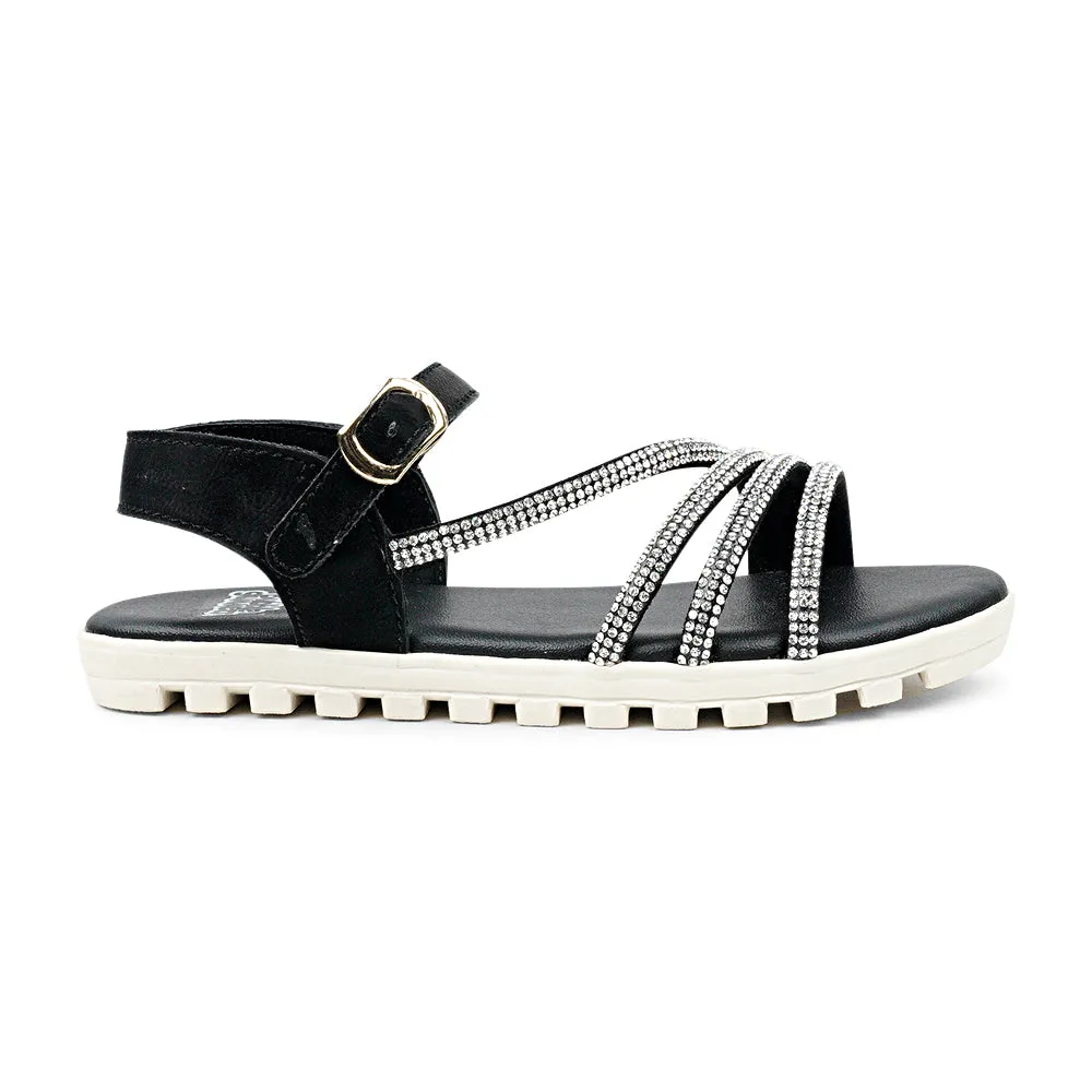 BubbleGummers SILVIA Shinny Belt Sandal for Little Girls