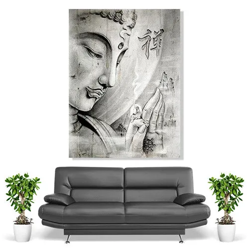 Buddha Painting in Black and White