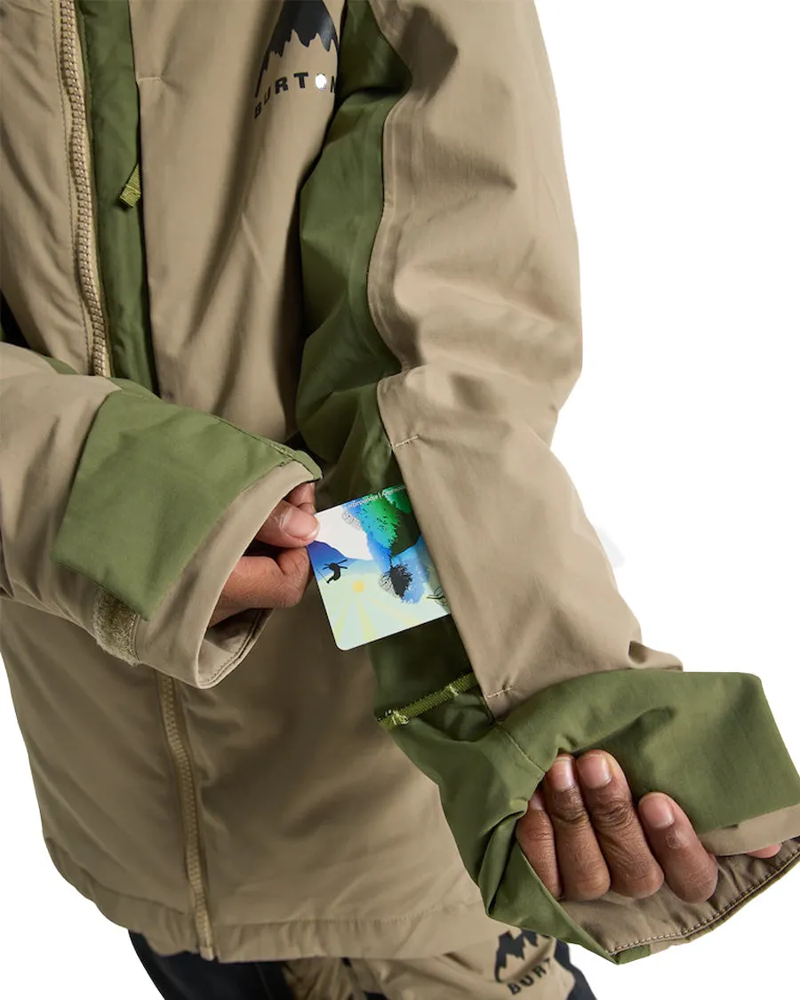 Burton Kids' Hillslope 2L Jacket Summit Taupe/Forest Moss 2026