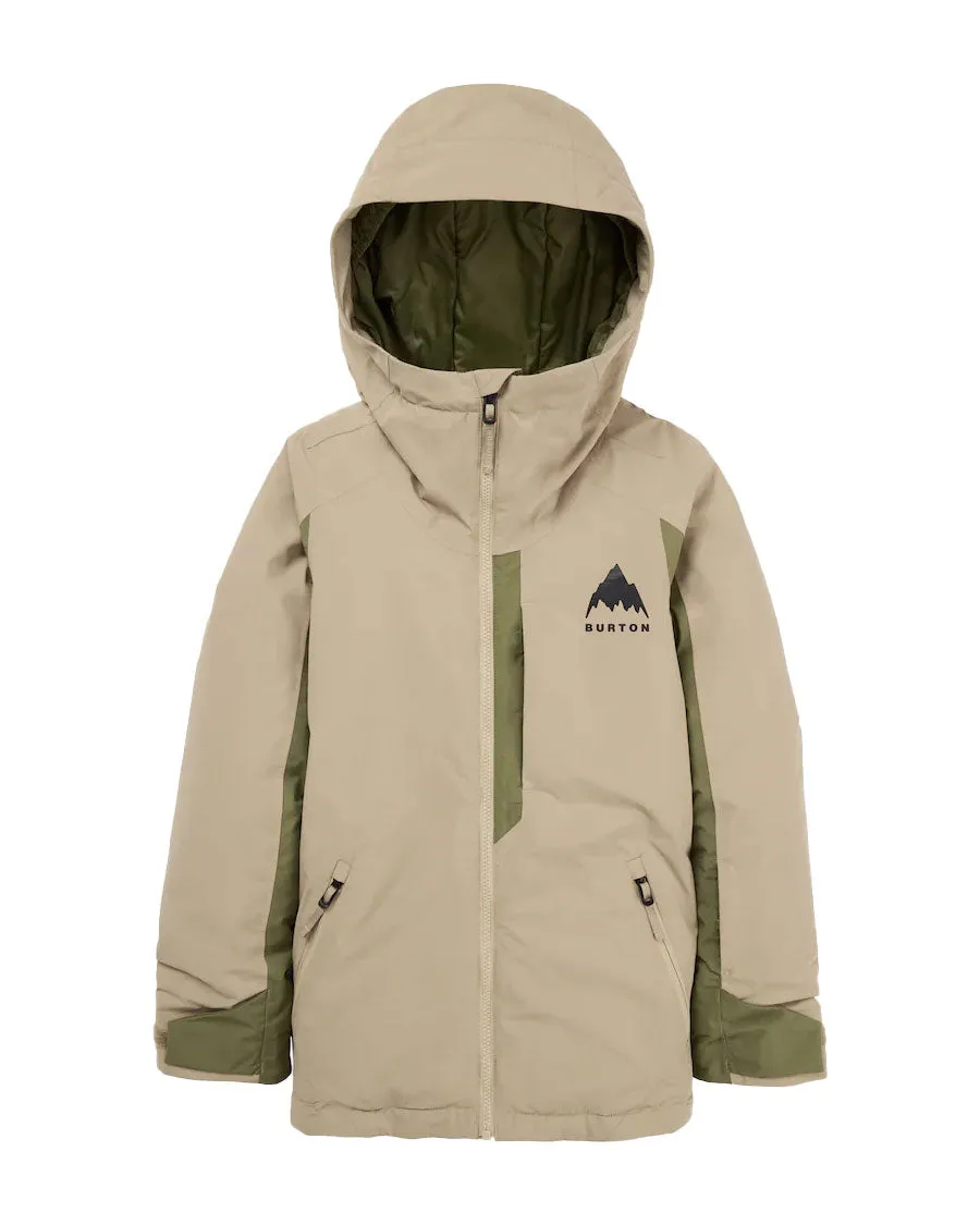 Burton Kids' Hillslope 2L Jacket Summit Taupe/Forest Moss 2026