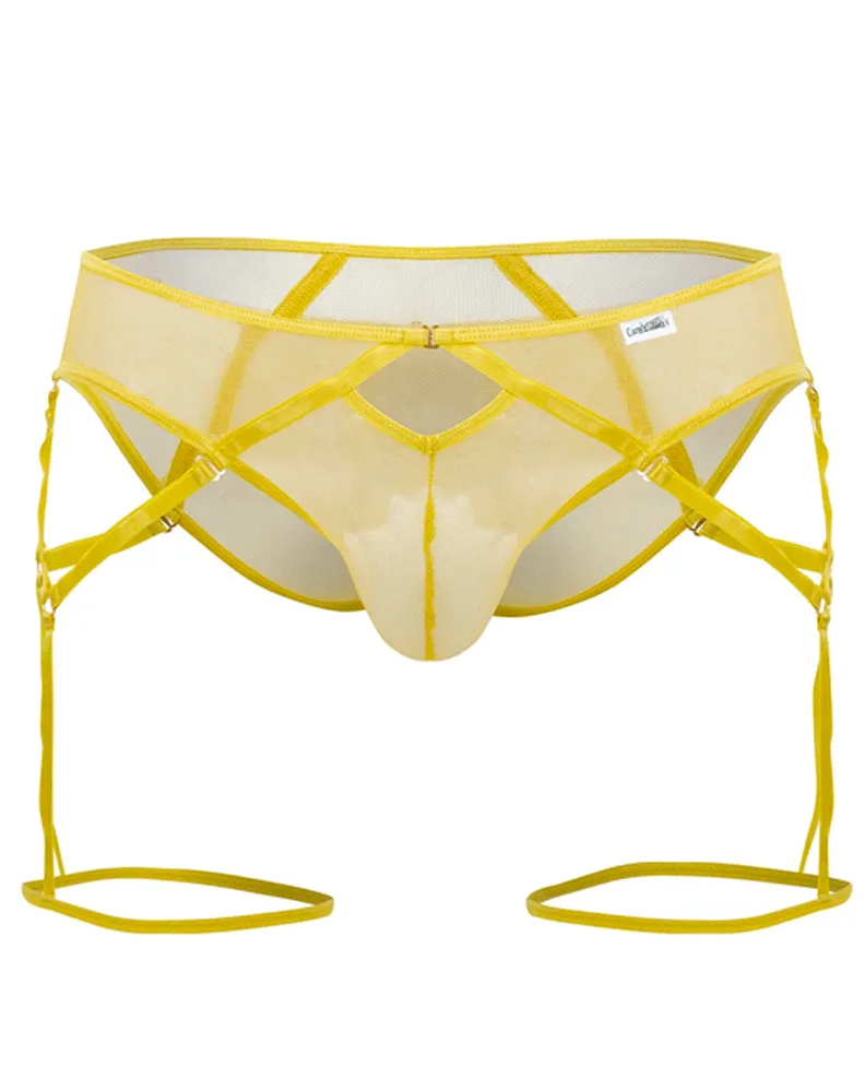 Candyman 99625 Mesh Garter Briefs Yellow