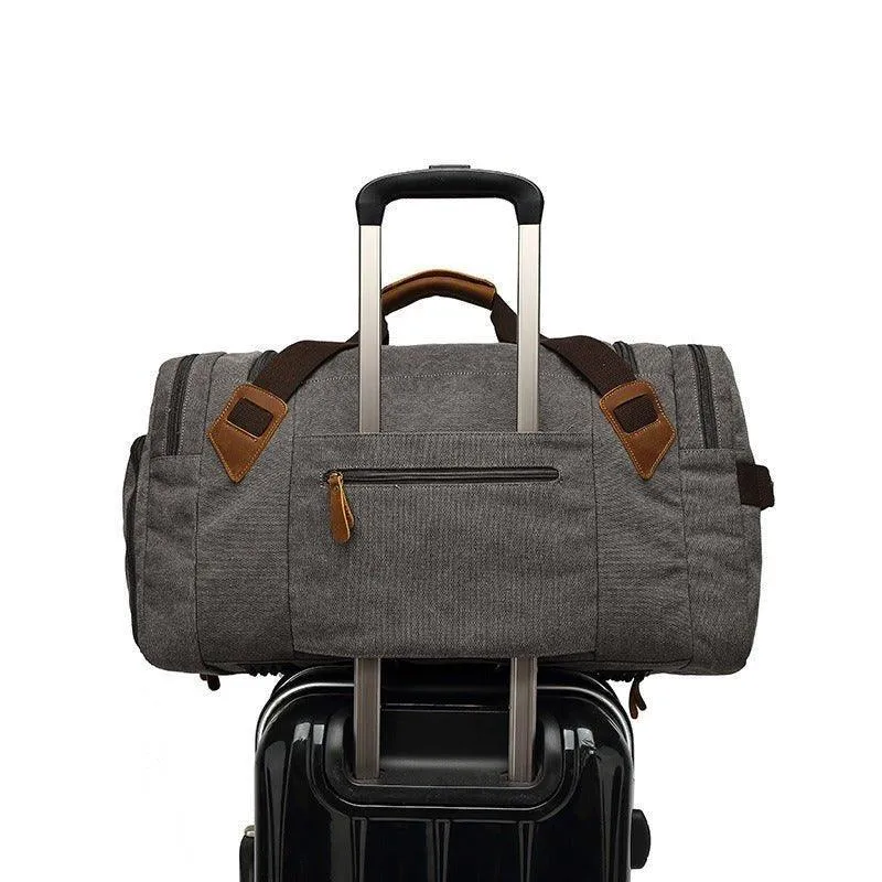 Canvas Duffle Bag with Shoe Compartment