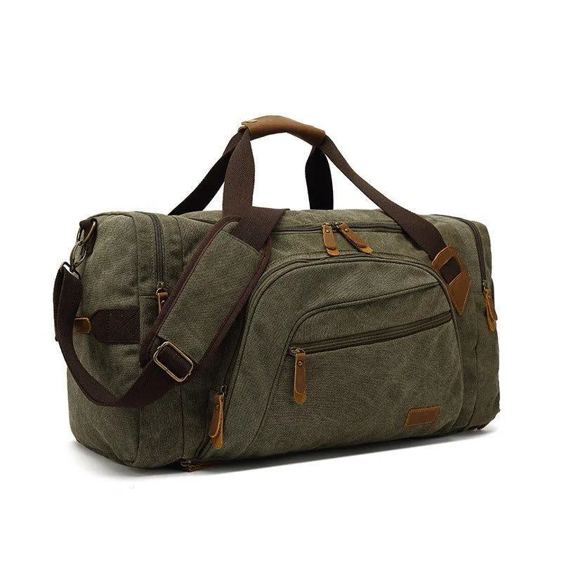 Canvas Duffle Bag with Shoe Compartment
