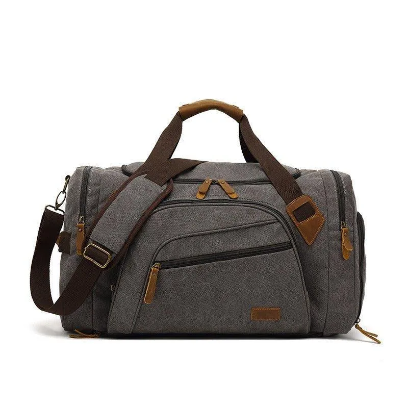 Canvas Duffle Bag with Shoe Compartment