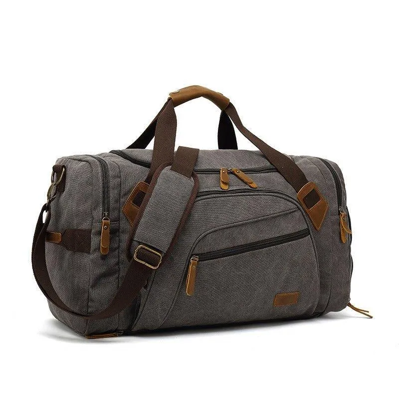 Canvas Duffle Bag with Shoe Compartment