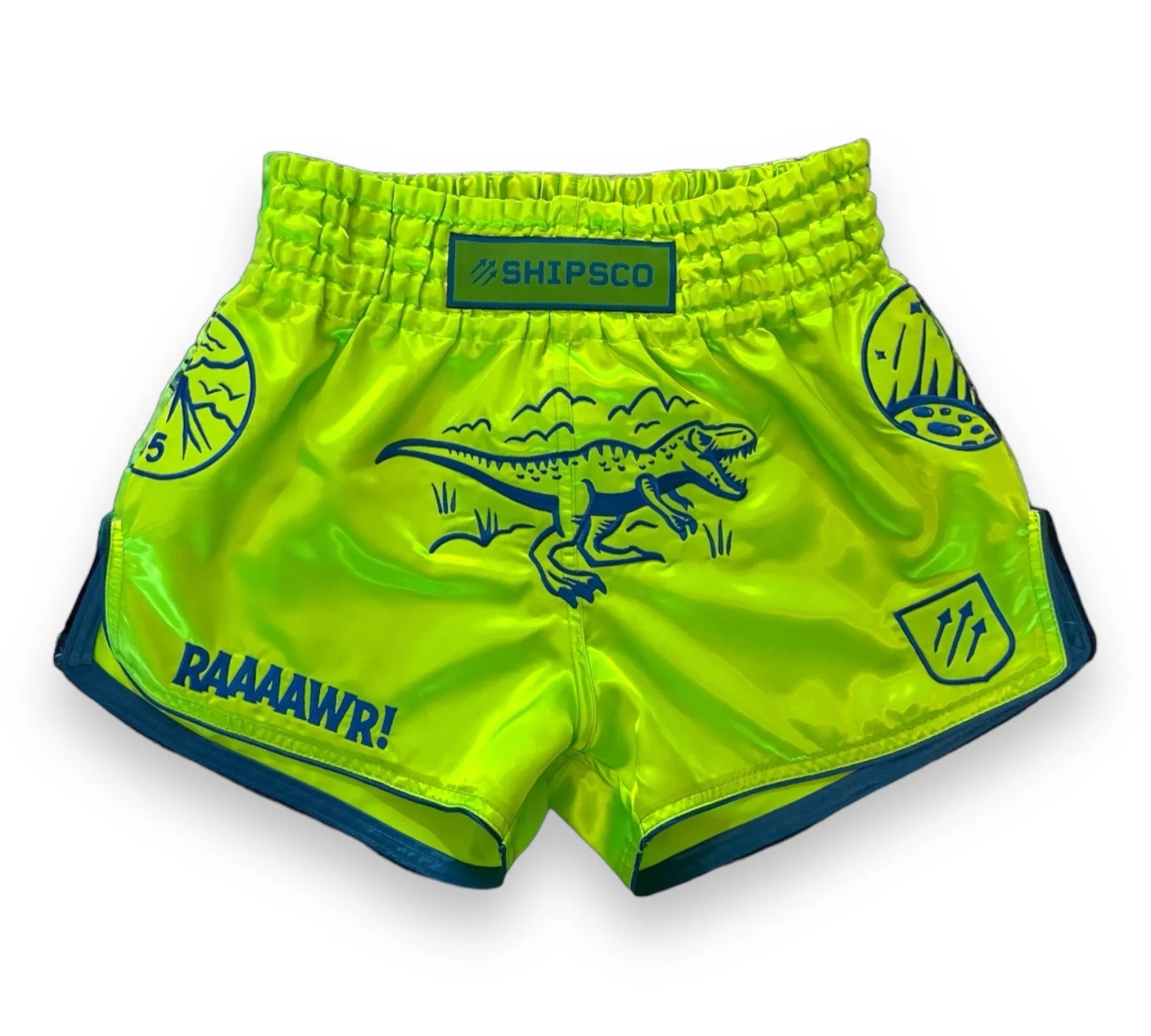 Chartreuse Dinosaur Muay Thai Shorts