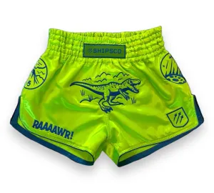 Chartreuse Dinosaur Muay Thai Shorts