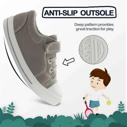 Children's shoes boys Sneakers Solid Gray- KKOMFORME