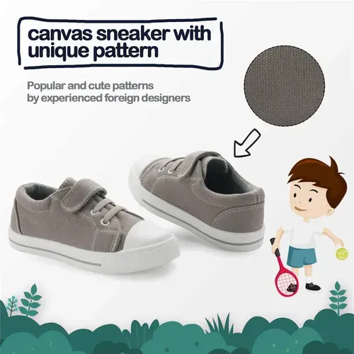 Children's shoes boys Sneakers Solid Gray- KKOMFORME