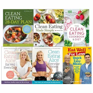 Clean Eating 28-Day Plan, Made Simple, Eating Cookbook & Diet, Eat Well Every Day, Everyday Fitness, Quick and Easy 6 Book Set