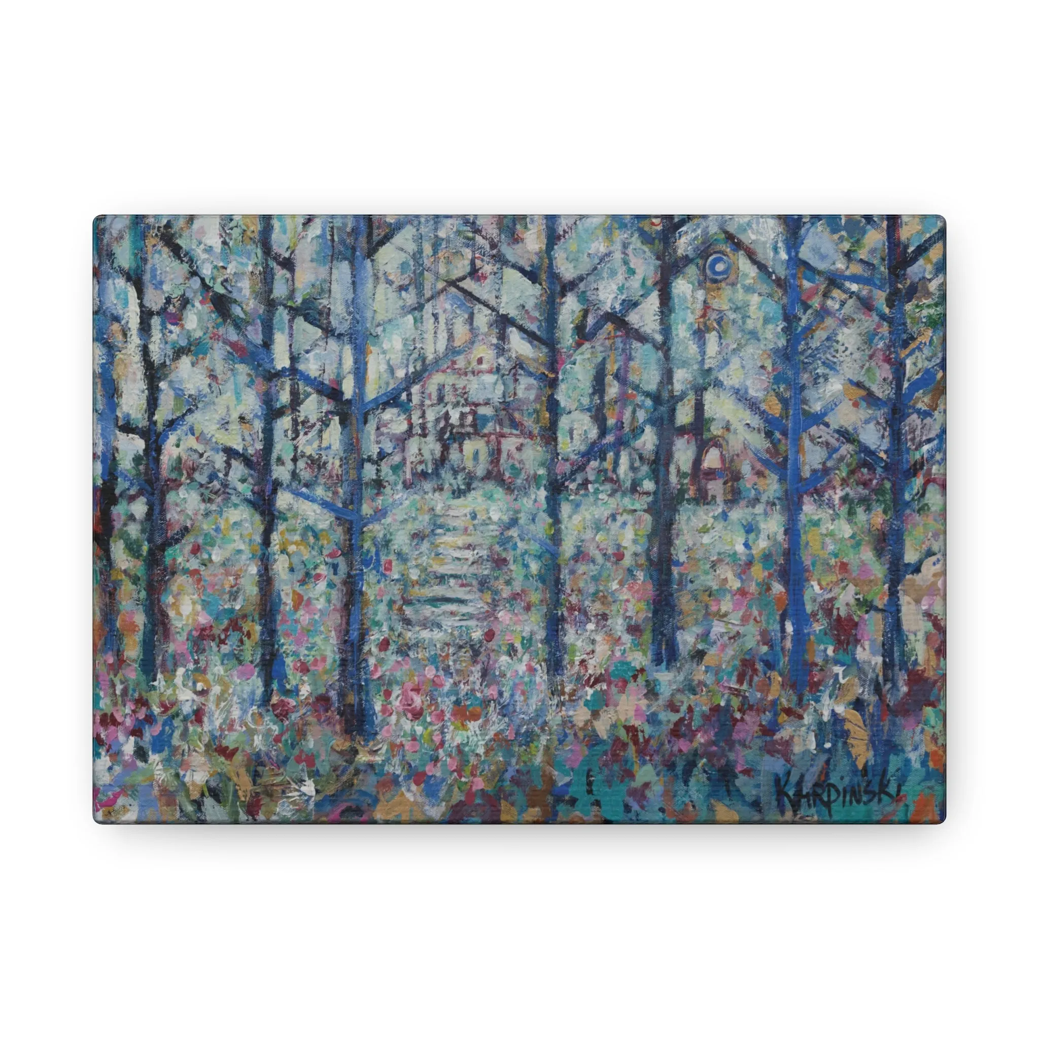 Colorful Landscape Abstract Canvas Fine Art Print Wall Artwork  - Stairs to Home by Leslie Karpinski