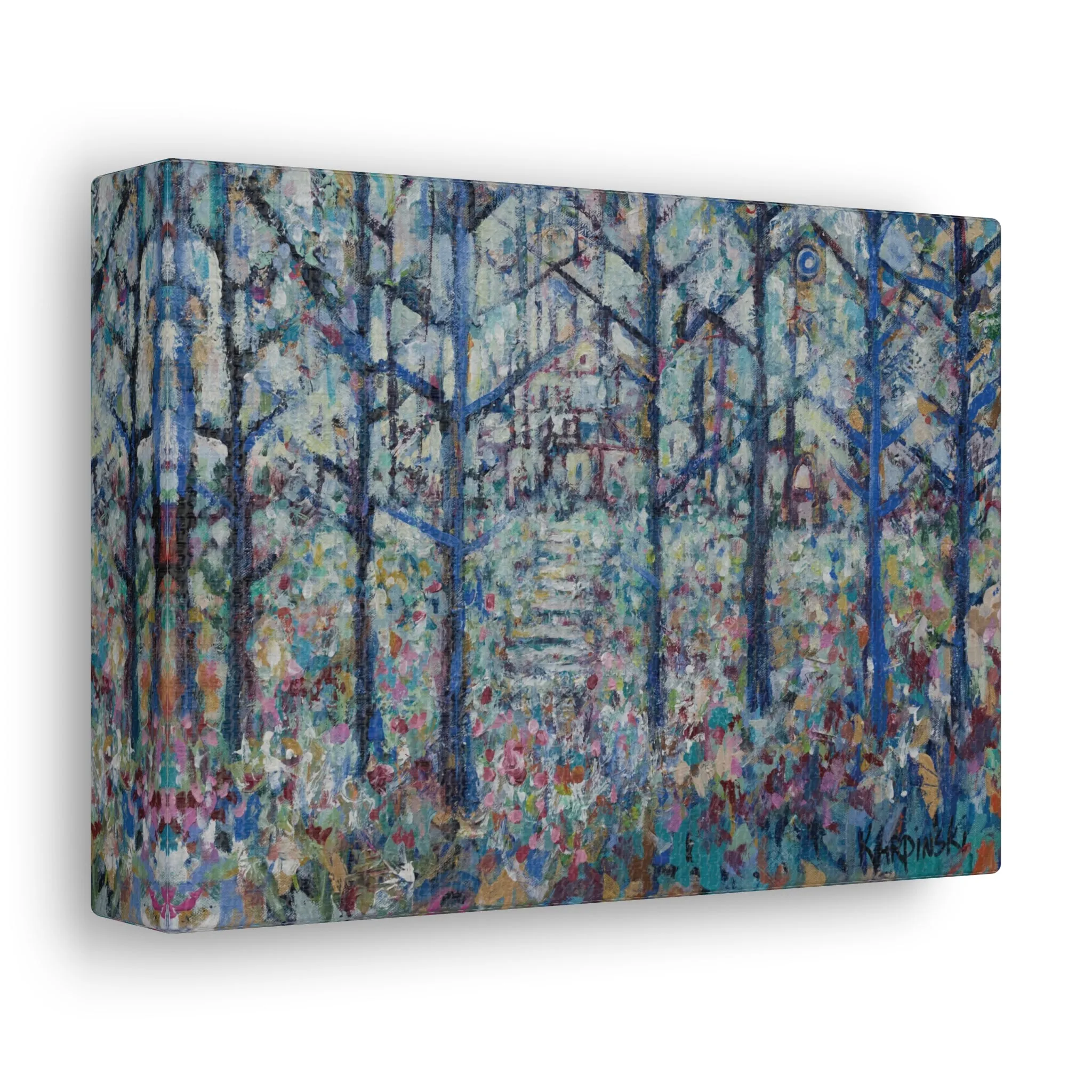 Colorful Landscape Abstract Canvas Fine Art Print Wall Artwork  - Stairs to Home by Leslie Karpinski