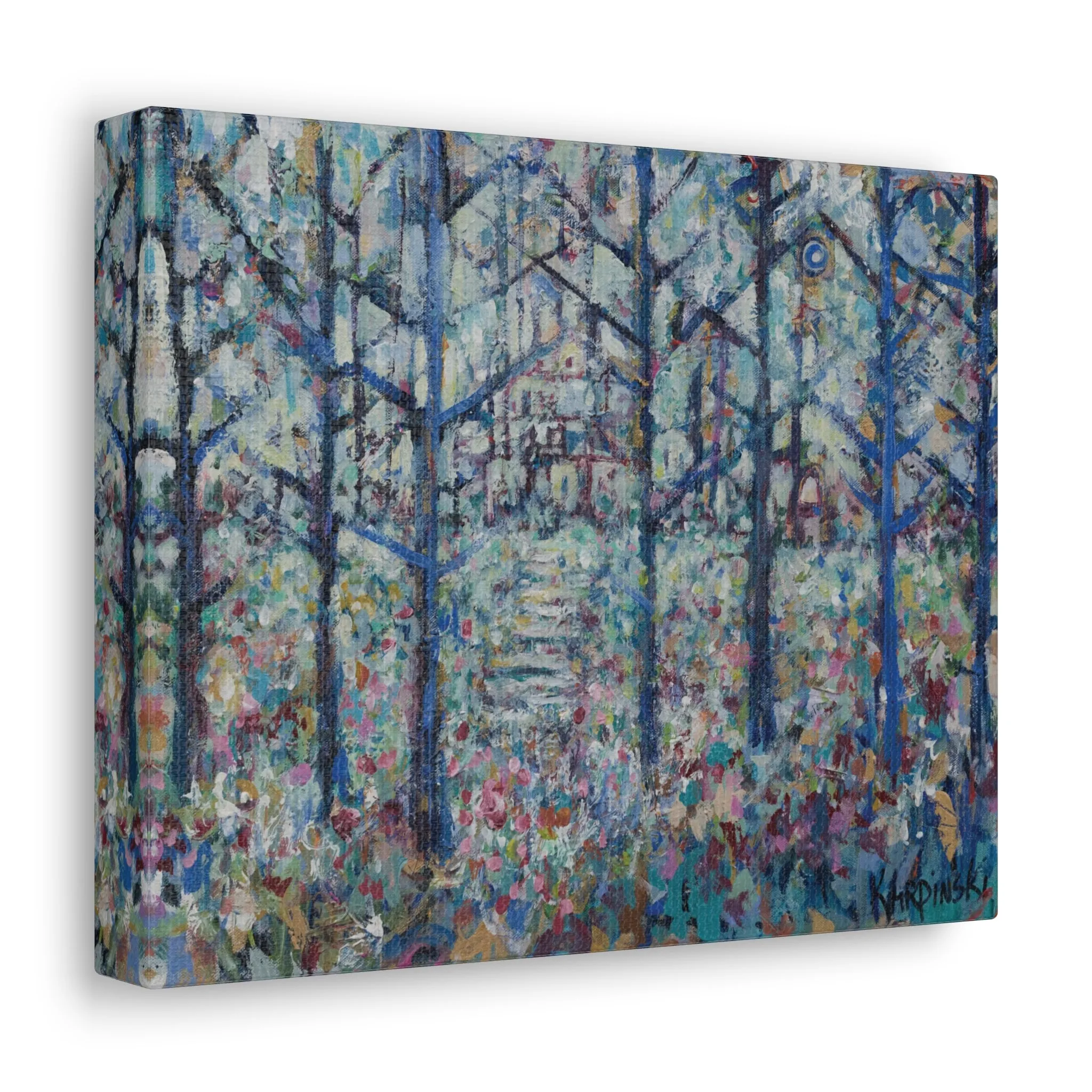Colorful Landscape Abstract Canvas Fine Art Print Wall Artwork  - Stairs to Home by Leslie Karpinski