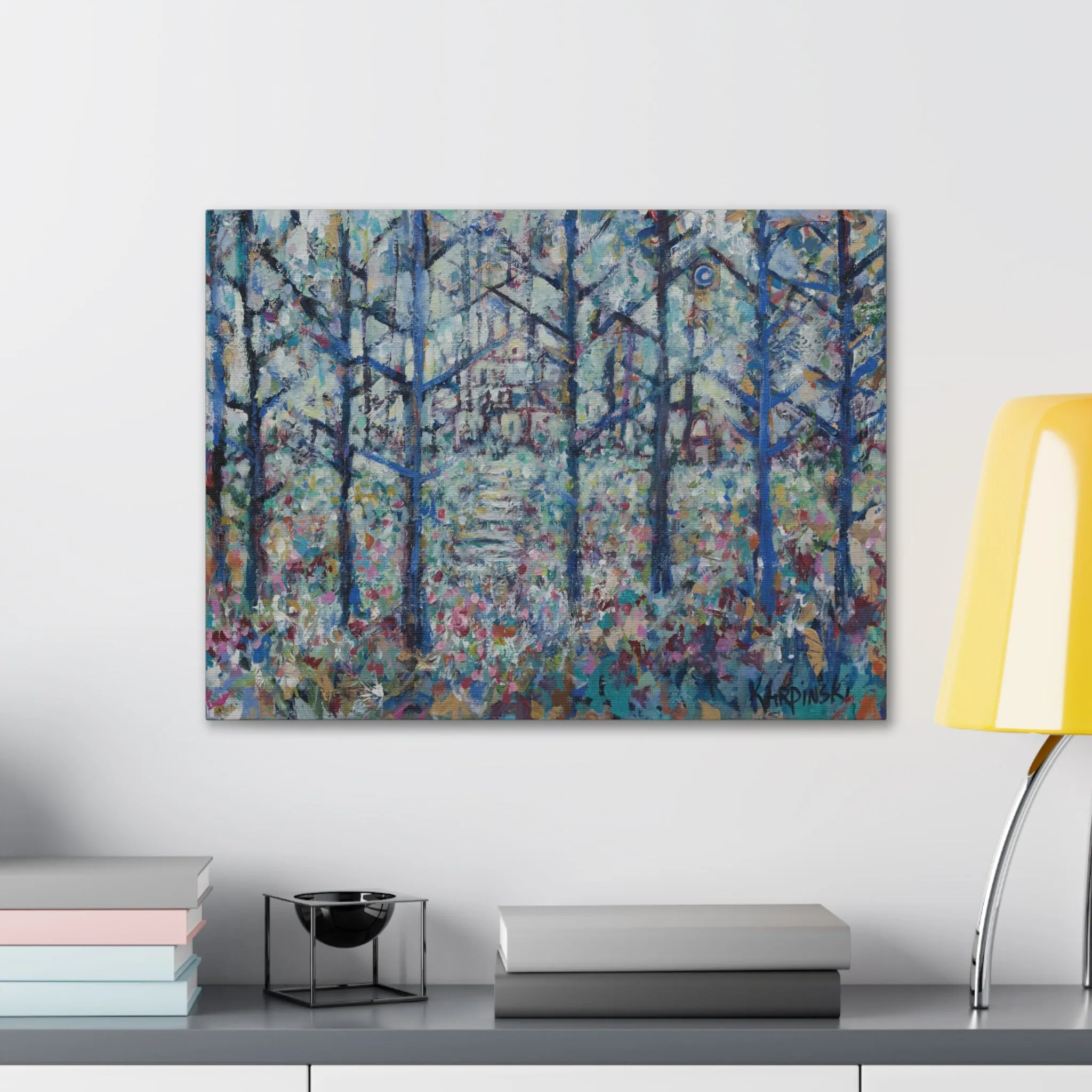 Colorful Landscape Abstract Canvas Fine Art Print Wall Artwork  - Stairs to Home by Leslie Karpinski