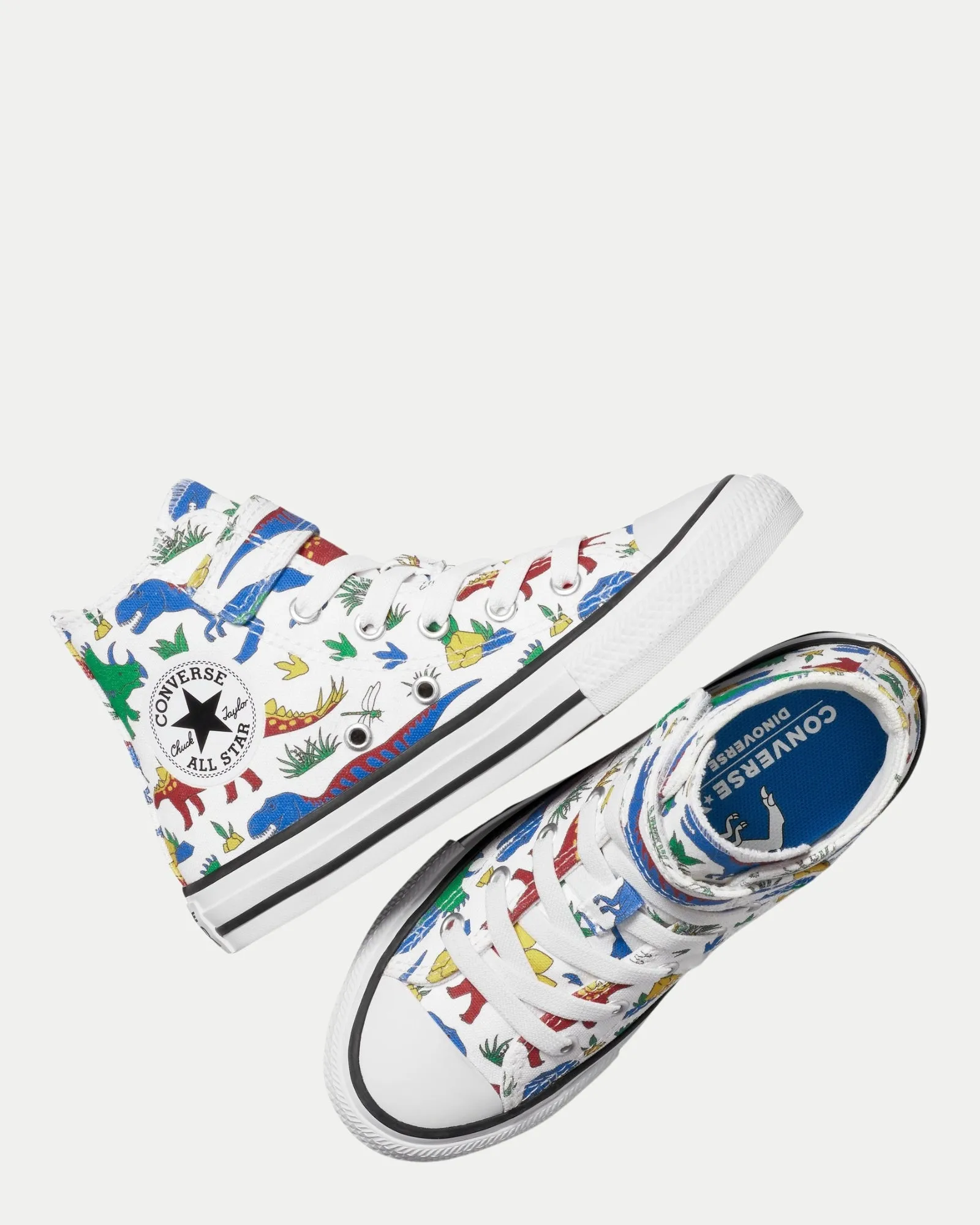 Ct As 1v Hi Dinocons Yth B White/Totally Blue/Enamel Red