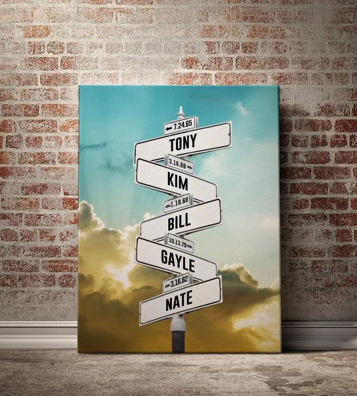 Custom Kid Birth Date   Name Personalized Street Sign Canvas Wall Art