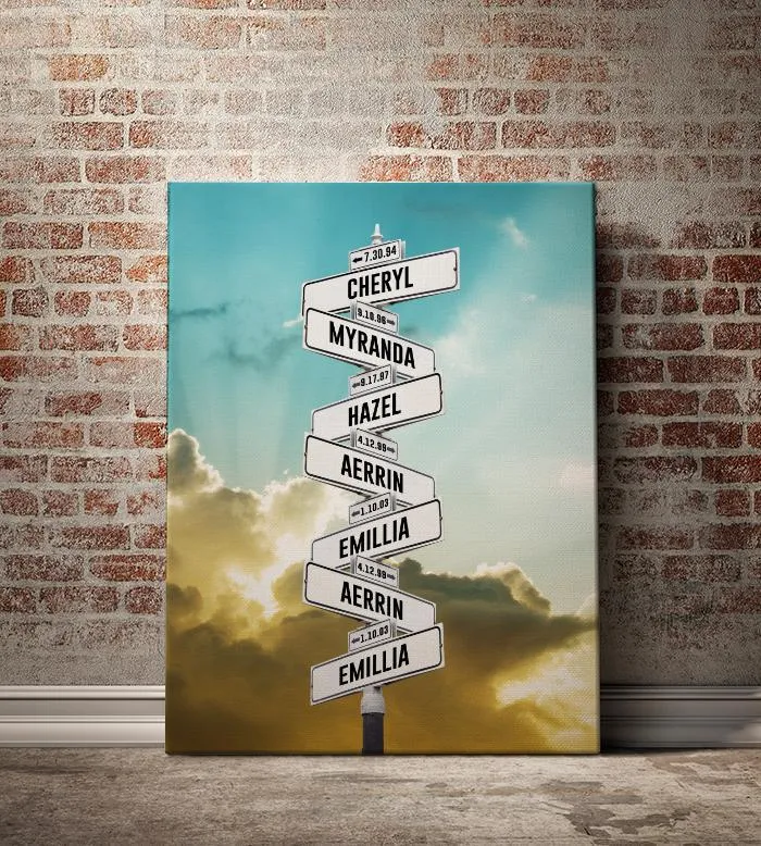Custom Kid Birth Date   Name Personalized Street Sign Canvas Wall Art