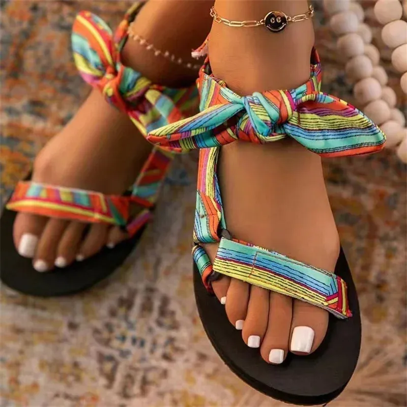 DELIA | Leoprint Flat Summer Sandals