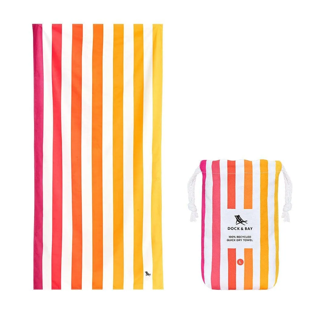 Dock & Bay Beach Towel Cabana Collection L | Quick Dry | Peach Sunrise